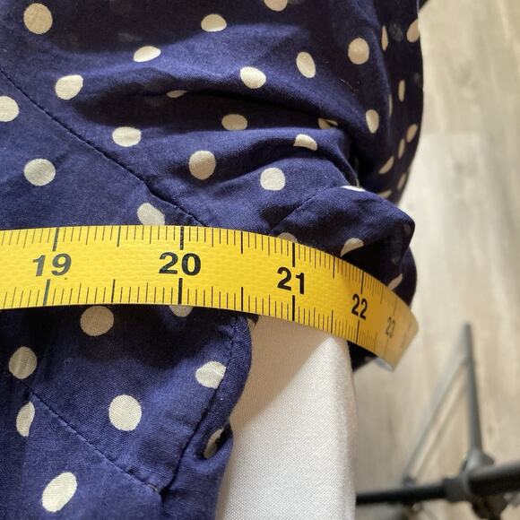 Trovata Birds‎ Of Paradis Navy Polka Dot Button-Up Shirt Size L Preppy Coastal - Picture 4 of 11